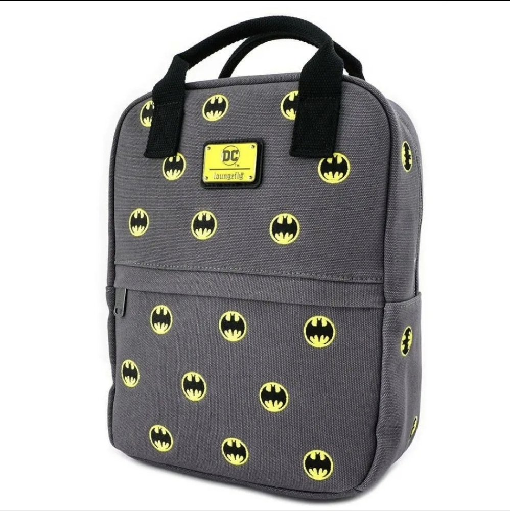 Loungefly DC Comics Batman 80th Anniversary AOP Canvas Square Backpack